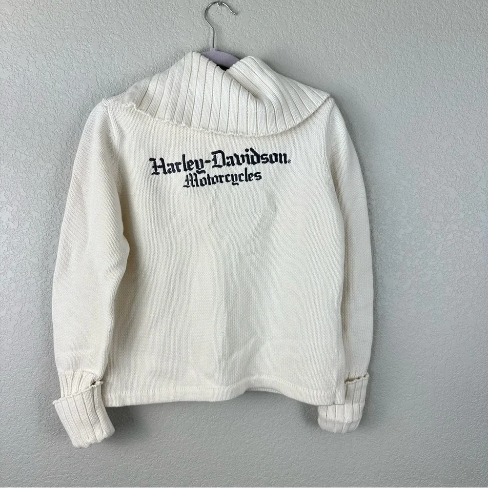 Vintage Y2K Harley Davidson knit motorcycle jacket size XL - Picture 2 of 7